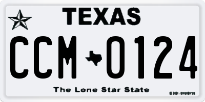 TX license plate CCM0124