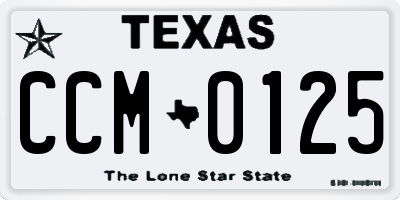 TX license plate CCM0125