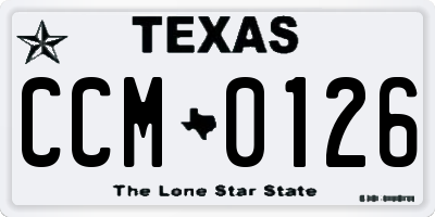 TX license plate CCM0126
