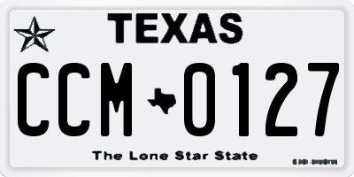 TX license plate CCM0127