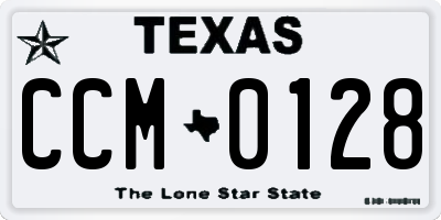 TX license plate CCM0128