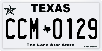 TX license plate CCM0129