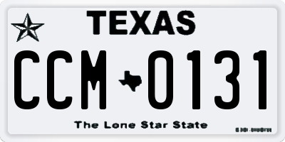 TX license plate CCM0131
