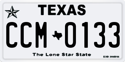 TX license plate CCM0133