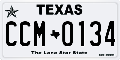 TX license plate CCM0134