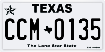 TX license plate CCM0135