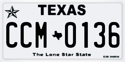 TX license plate CCM0136