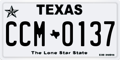 TX license plate CCM0137