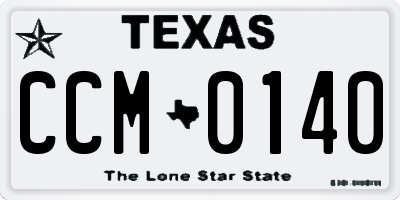 TX license plate CCM0140