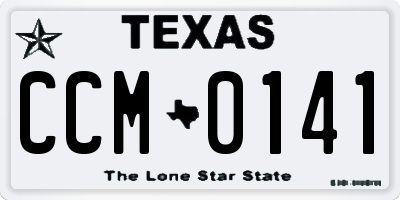 TX license plate CCM0141