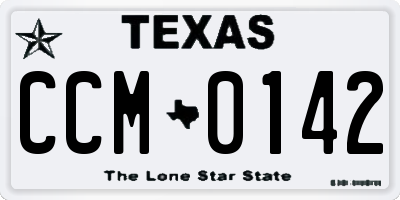 TX license plate CCM0142