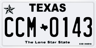 TX license plate CCM0143