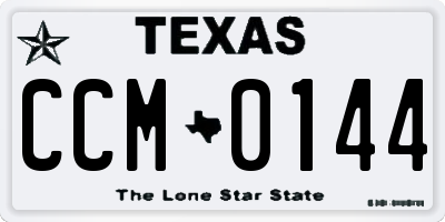 TX license plate CCM0144