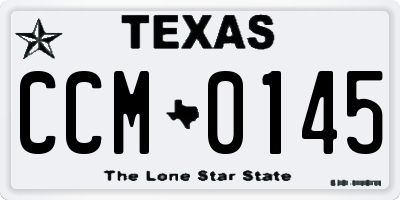 TX license plate CCM0145