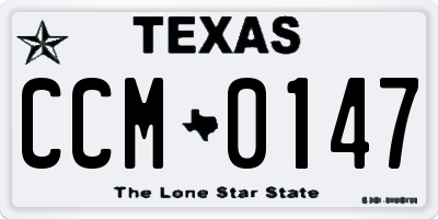 TX license plate CCM0147