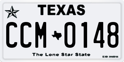 TX license plate CCM0148