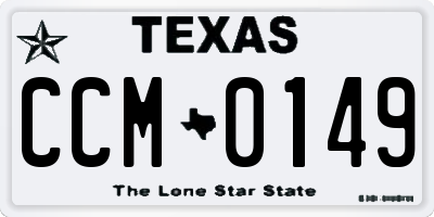 TX license plate CCM0149