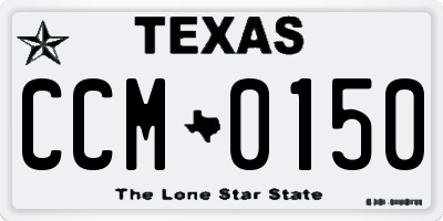 TX license plate CCM0150
