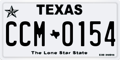 TX license plate CCM0154