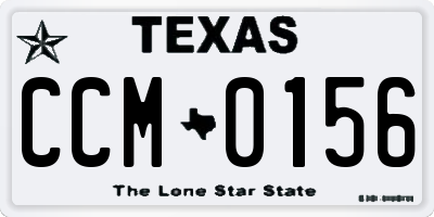 TX license plate CCM0156