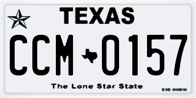 TX license plate CCM0157
