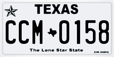 TX license plate CCM0158