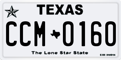 TX license plate CCM0160