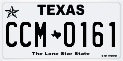 TX license plate CCM0161