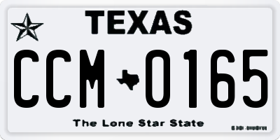 TX license plate CCM0165