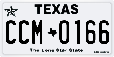 TX license plate CCM0166