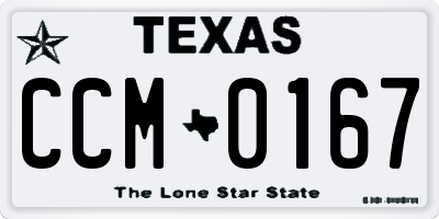 TX license plate CCM0167