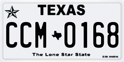 TX license plate CCM0168