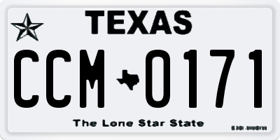 TX license plate CCM0171