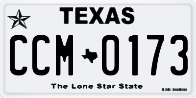 TX license plate CCM0173