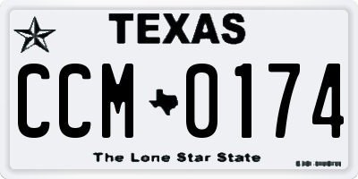 TX license plate CCM0174