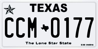 TX license plate CCM0177