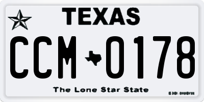 TX license plate CCM0178
