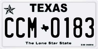 TX license plate CCM0183