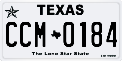 TX license plate CCM0184