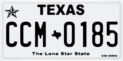 TX license plate CCM0185