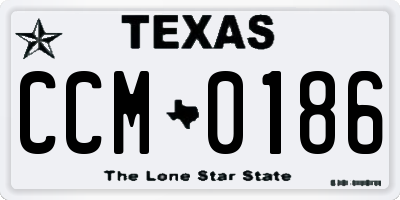 TX license plate CCM0186