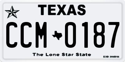 TX license plate CCM0187