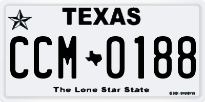 TX license plate CCM0188