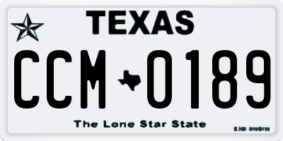 TX license plate CCM0189