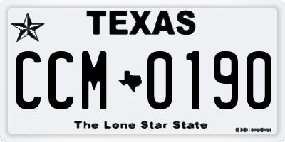 TX license plate CCM0190