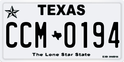 TX license plate CCM0194
