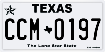 TX license plate CCM0197