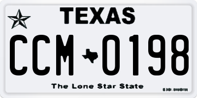 TX license plate CCM0198
