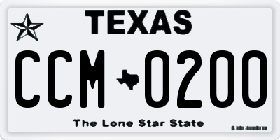 TX license plate CCM0200