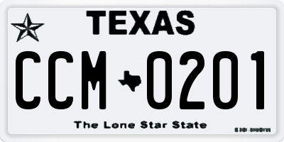 TX license plate CCM0201
